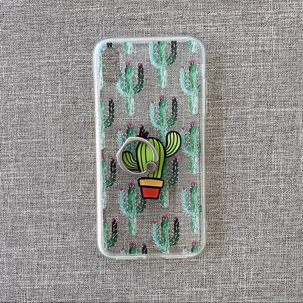 Cactus Patterned Clear Case for Iphone XS MAX